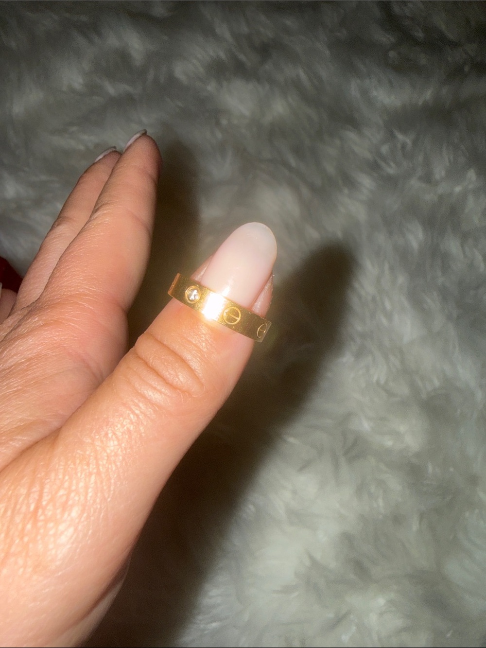 Ladies Cartier Gold Love Ring with Diamond - Picture 7 of 10